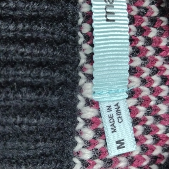 Maurices Black Burgundy Geometric Acrylic Slip On Mini Pencil Sweater Skirt NWT - Picture 5 of 11